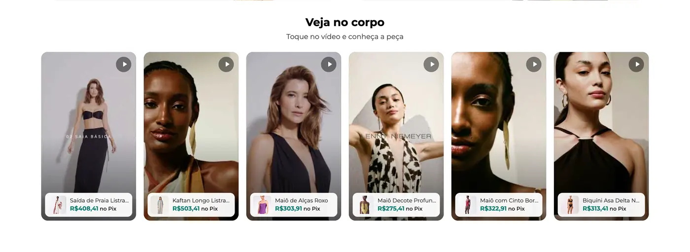 Vídeos com o produto ao lado